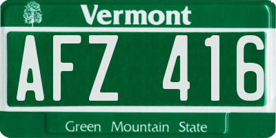 VT license plate AFZ416