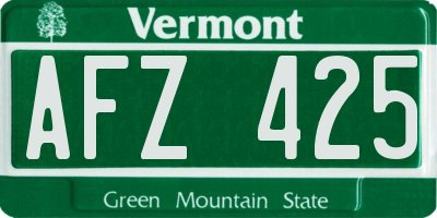 VT license plate AFZ425
