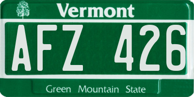VT license plate AFZ426