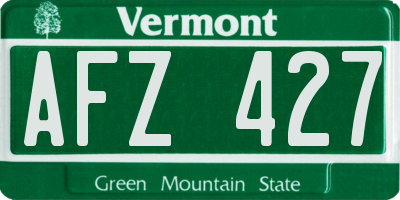 VT license plate AFZ427