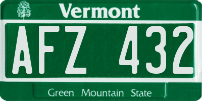 VT license plate AFZ432