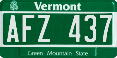 VT license plate AFZ437
