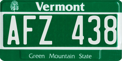 VT license plate AFZ438