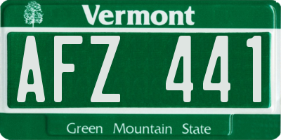 VT license plate AFZ441