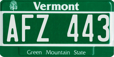 VT license plate AFZ443