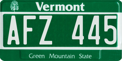 VT license plate AFZ445
