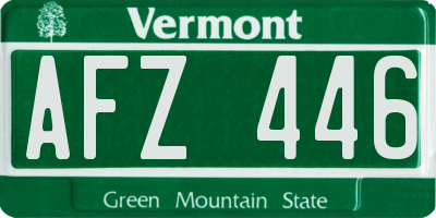 VT license plate AFZ446