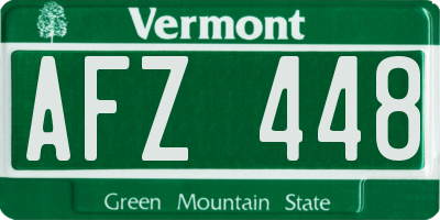 VT license plate AFZ448