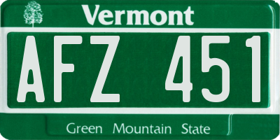 VT license plate AFZ451