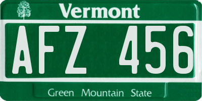 VT license plate AFZ456