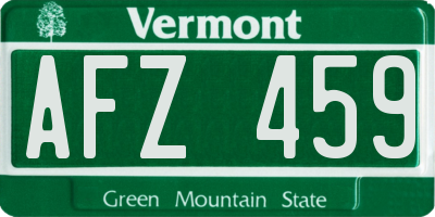 VT license plate AFZ459