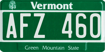 VT license plate AFZ460
