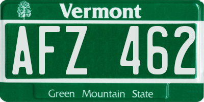 VT license plate AFZ462