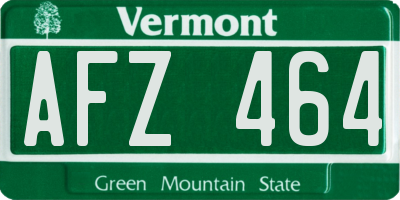 VT license plate AFZ464