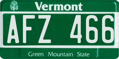 VT license plate AFZ466