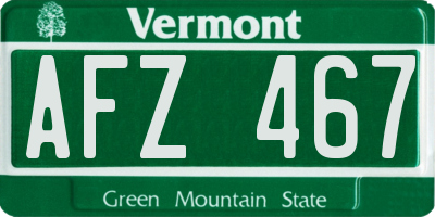 VT license plate AFZ467