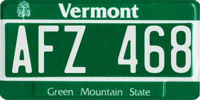 VT license plate AFZ468