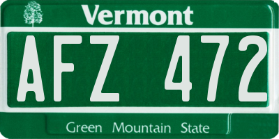 VT license plate AFZ472