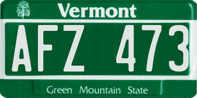 VT license plate AFZ473