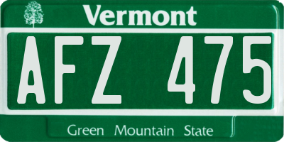 VT license plate AFZ475