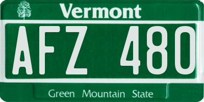 VT license plate AFZ480