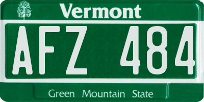 VT license plate AFZ484