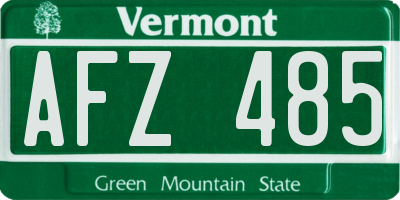VT license plate AFZ485