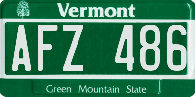 VT license plate AFZ486