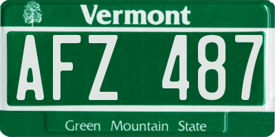 VT license plate AFZ487