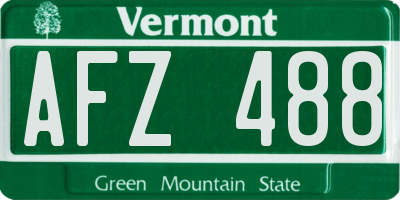 VT license plate AFZ488