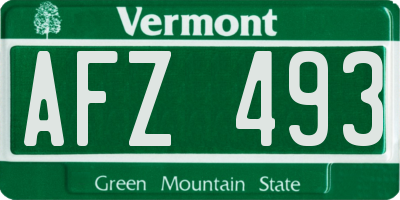 VT license plate AFZ493