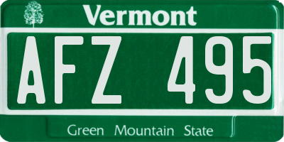VT license plate AFZ495