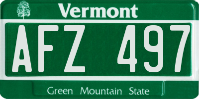 VT license plate AFZ497