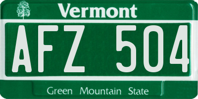 VT license plate AFZ504