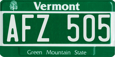 VT license plate AFZ505