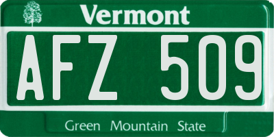 VT license plate AFZ509