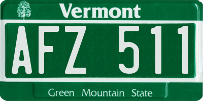 VT license plate AFZ511