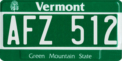 VT license plate AFZ512