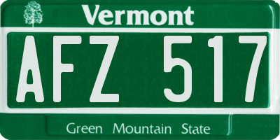 VT license plate AFZ517