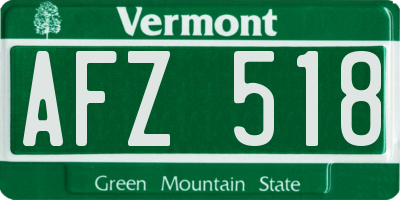 VT license plate AFZ518
