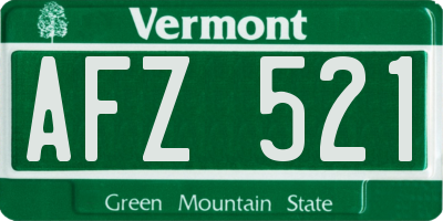 VT license plate AFZ521