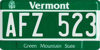 VT license plate AFZ523