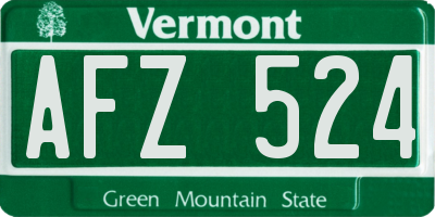 VT license plate AFZ524