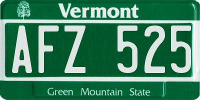 VT license plate AFZ525