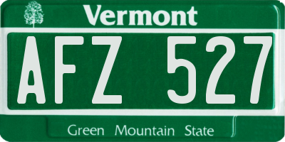 VT license plate AFZ527