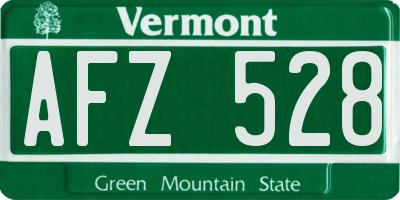 VT license plate AFZ528