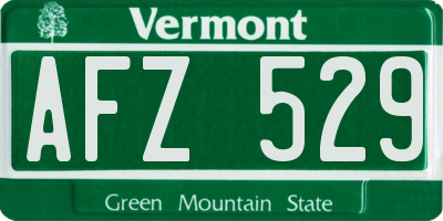 VT license plate AFZ529