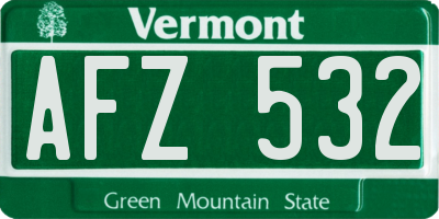 VT license plate AFZ532