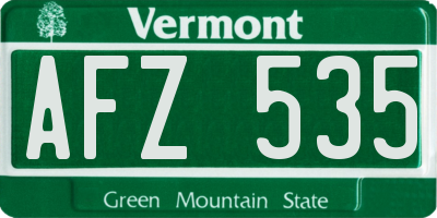 VT license plate AFZ535