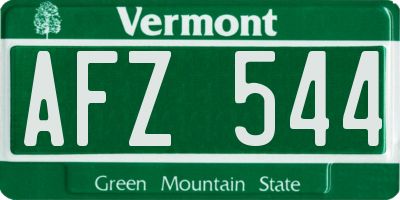 VT license plate AFZ544